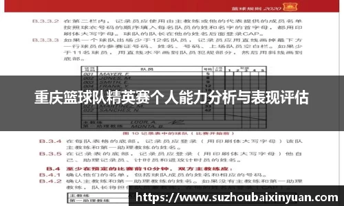 重庆篮球队精英赛个人能力分析与表现评估